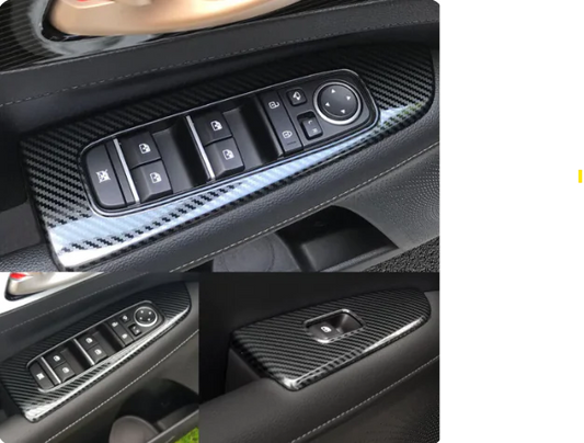 Kia Carbon Fiber-Style Window Lift Switch Trim Set