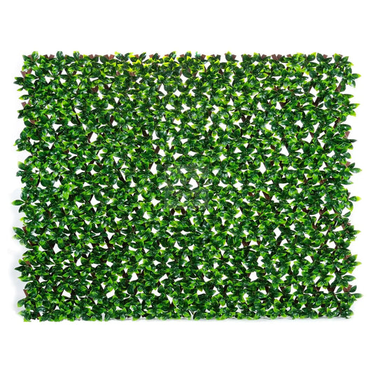Expandable Faux Green Ligustrum Ficus Trellis Privacy Fence