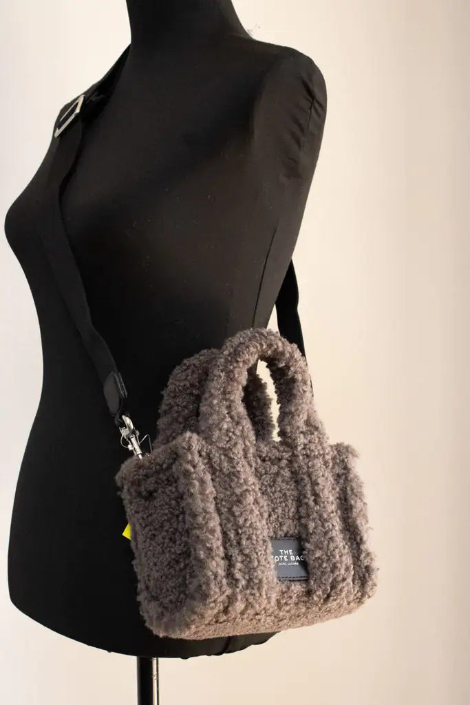 Genuine Marc Jacobs The Teddy Micro Fluffy Grey Tote