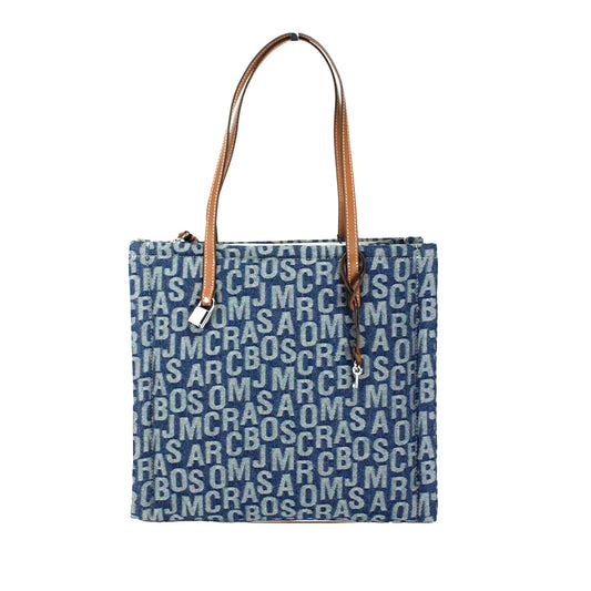 Genuine Marc Jacobs The Washed Monogram Denim Grind Canvas Tote