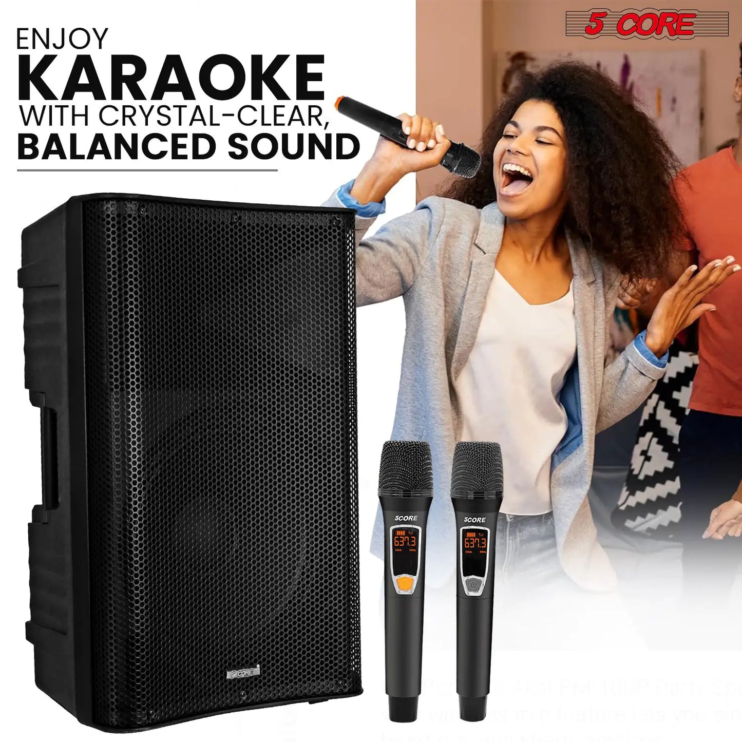 15 inch Karaoke PA System + 2 Wireless Microphone