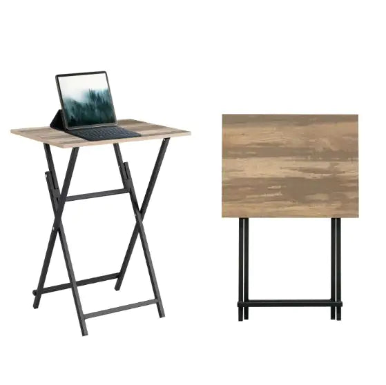 2 Pcs Folding TV Tray Table Set