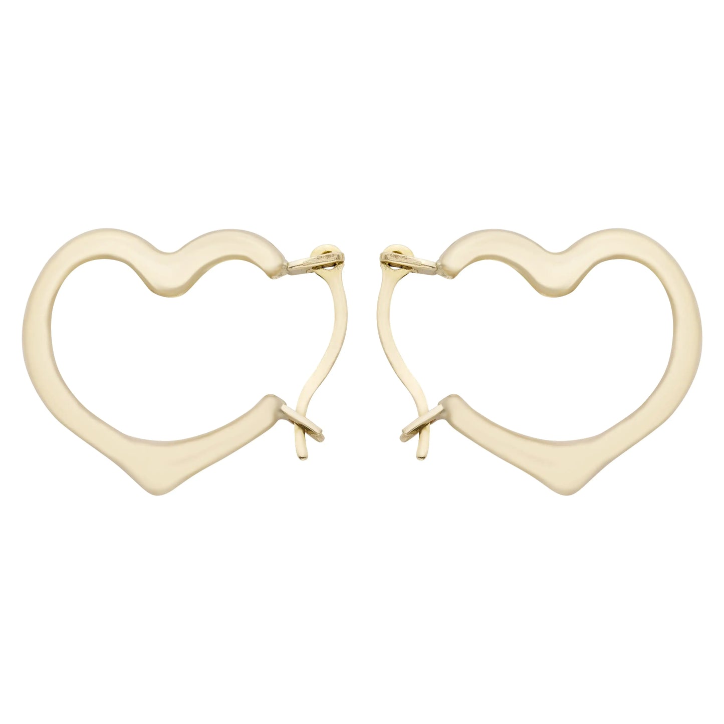 A&M 14k Gold Heart Hoop Earrings