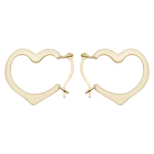 A&M 14k Gold Heart Hoop Earrings