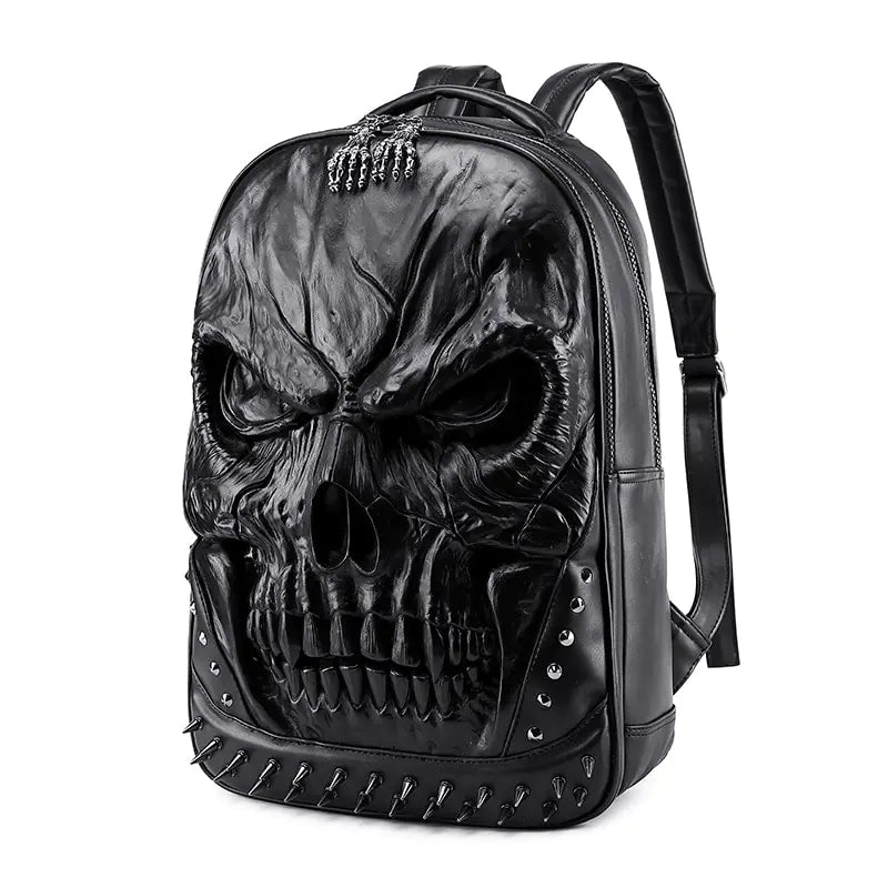 Original From Factory Skull Face Leather Backpacks