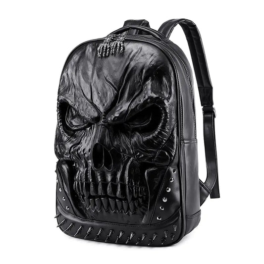 Original From Factory Skull Face Leather Backpacks