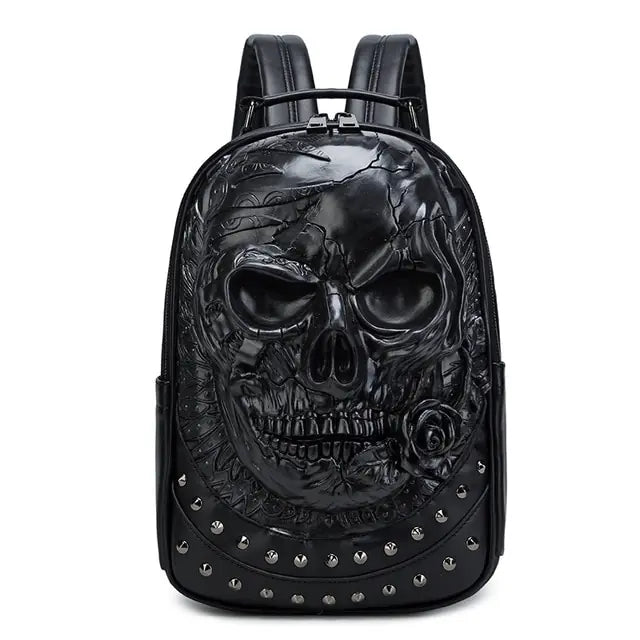 Original From Factory Skull Face Leather Backpacks