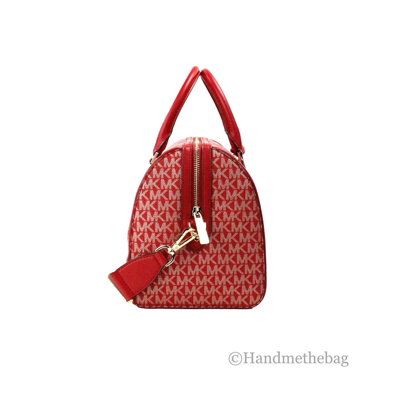 Michael Kors Travel Medium Bright Red Signature PVC Duffle Bag