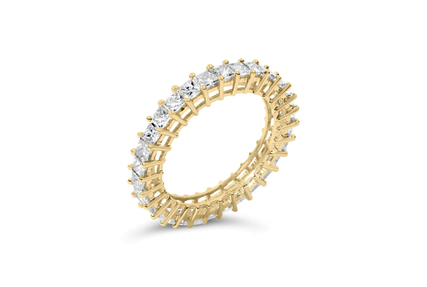 14K Yellow Gold 3.0 Cttw Shared Prong-Set Princess-cut Diamond Eternity Band Ring jewellery