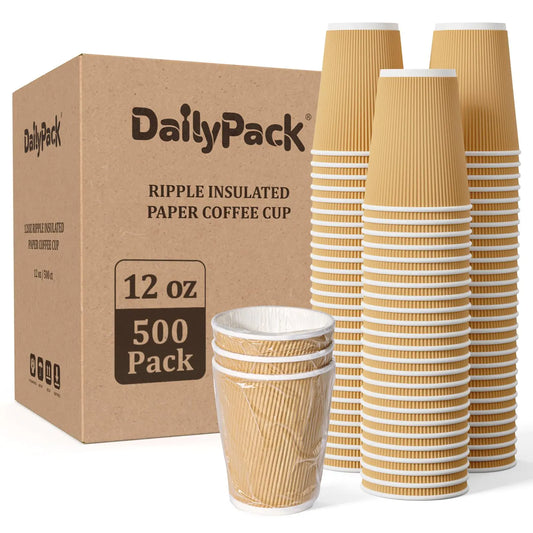 DAILYPACK 500 Pack 12 oz Paper Coffee Cups