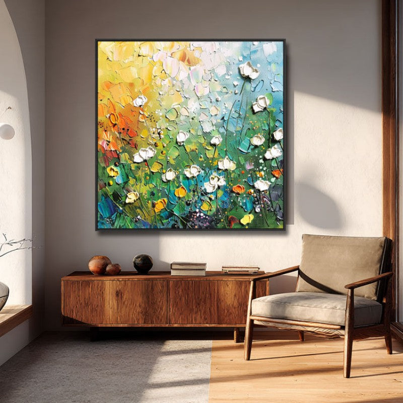 Handmade Abstract Thick Oil 3D Palette Knife Flowers Painting On Canvas Wall Art Hand Drawn Oil Painting Art Decorations Living Room Dining Room