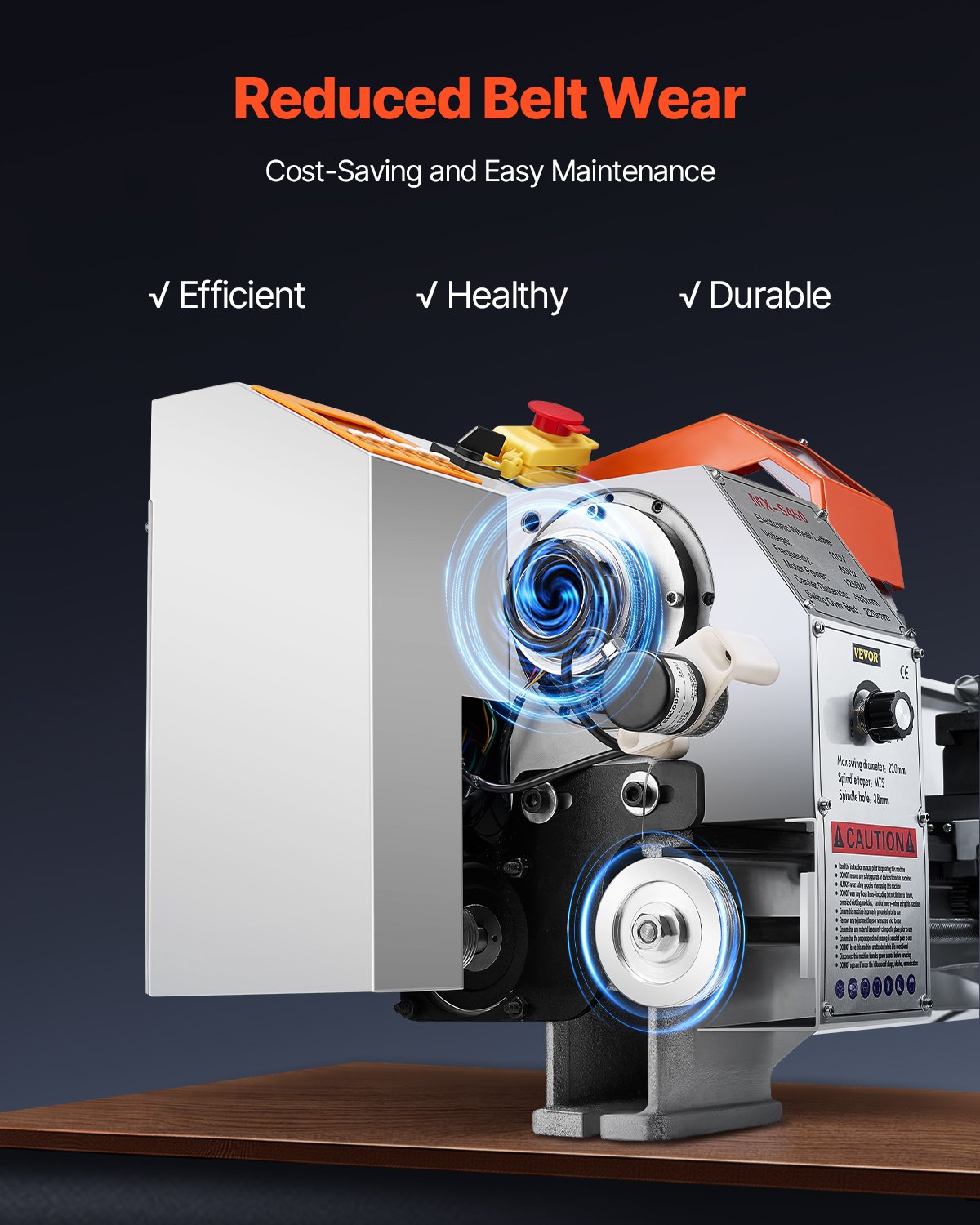 Metal Lathe Machine, 8.7 X 18 In, Precision Bench Power Metal Lathe, Automatic Feed, 0-2500 RPM Variable Speed, 1250W Brushless Motor, For Processing Precision Parts Soft Metals Wood Plastics