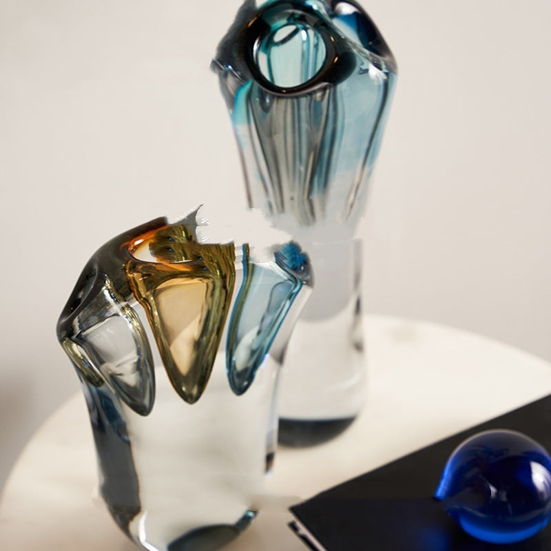 Light Luxury Minimalist Modern Thickened Creative Glass Vase Ornament