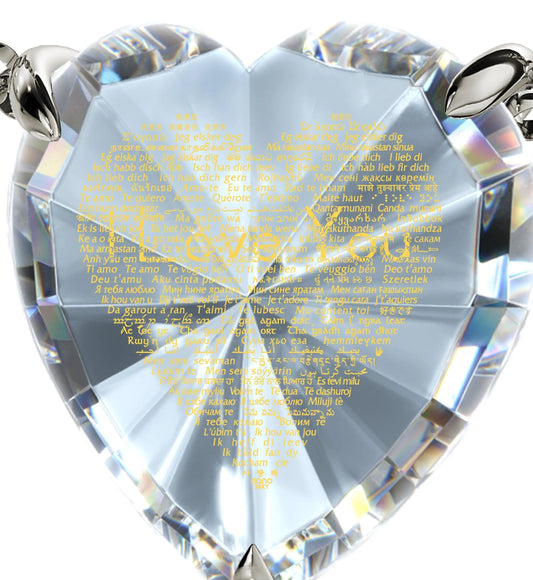 Silver Heart Necklace and Crystal Earrings