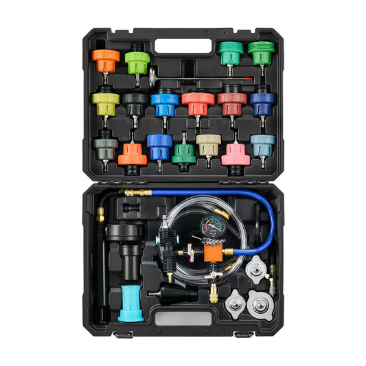 Coolant Pressure Tester Kit, 47Pcs Radiator Vacuum Refill Kit With 3 Metal Adapters, Universal Fit, Automotive Cooling System Pressure Tester Tool, With Pressures & Aluminum-Plastic Filler