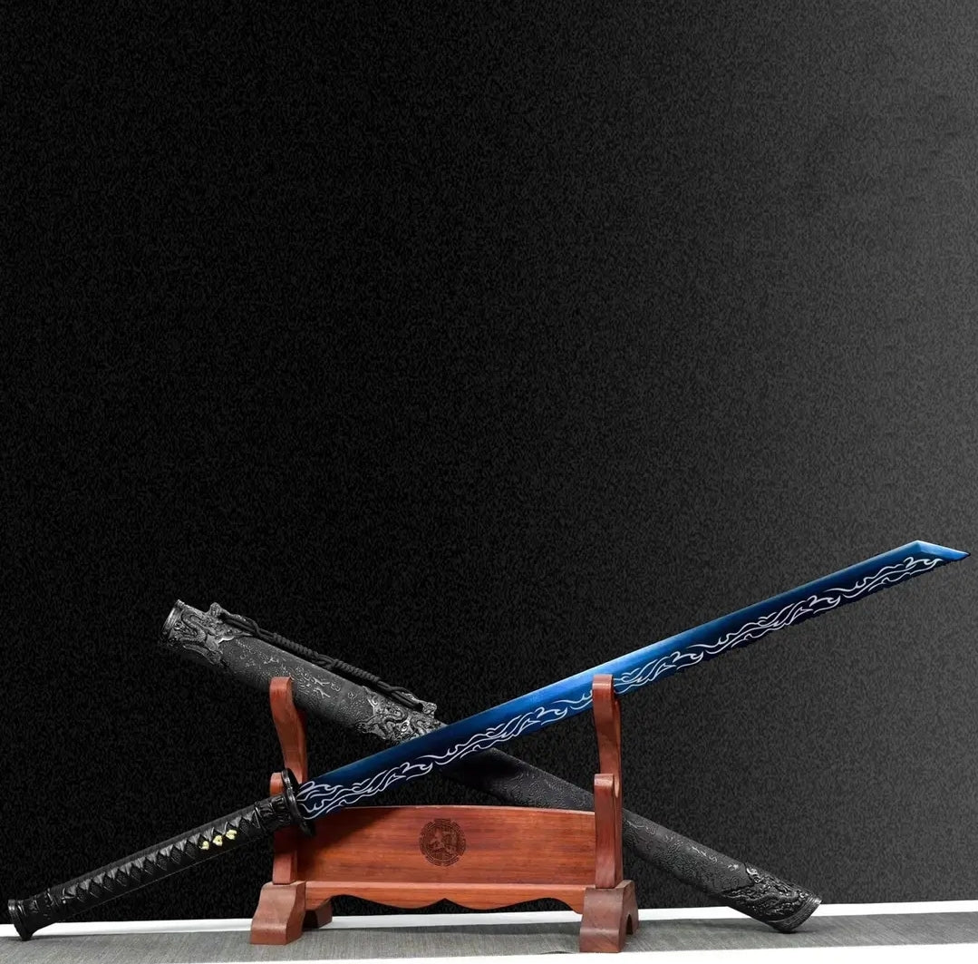 Liuying Integral Tang Dynasty Horizontal Sword High Manganese Steel Self-Defense Cold Weapon Collection-Grade Unsharpened