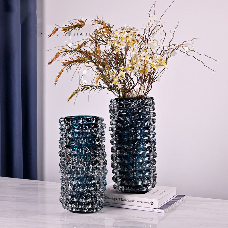 Large Tall Modern Light-luxury Crystal Glass Flower Basket For The Living Roomsoft Furnishing Sample Room Vase