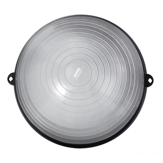 Half Exercise Ball Trainer, 23 Inch Balance Ball Trainer, 660lbs Capacity Stability Ball, Yoga Ball With Resistance Bands & Foot Pump, Strength Fitness Ball For Home Gym, Full Body Workout, Gray