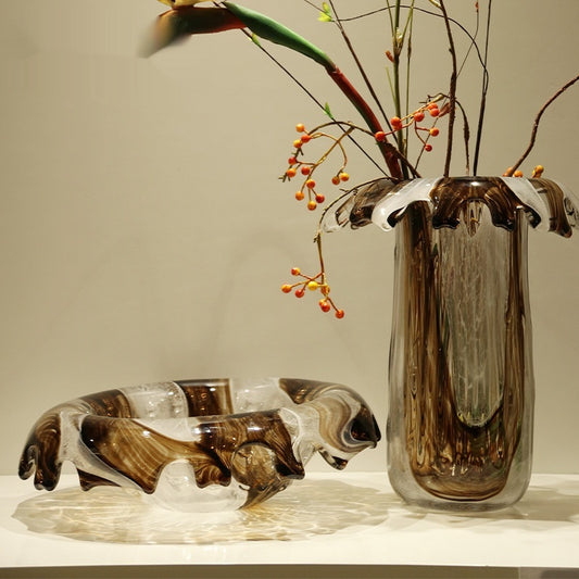 Italian Creative Light Luxury Crystal Flow Glass Vase