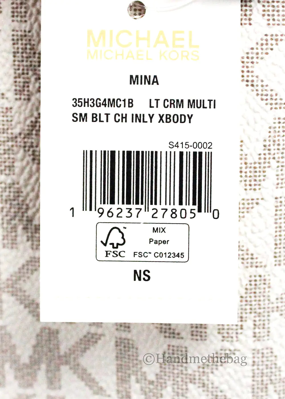 Michael Kors Mina Belted Cream PVC Chain Crossbody Bag