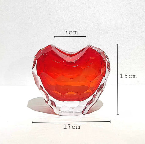 Creative Heart-Shaped Cross-Section Vase Home Model Living Room Tabletop F