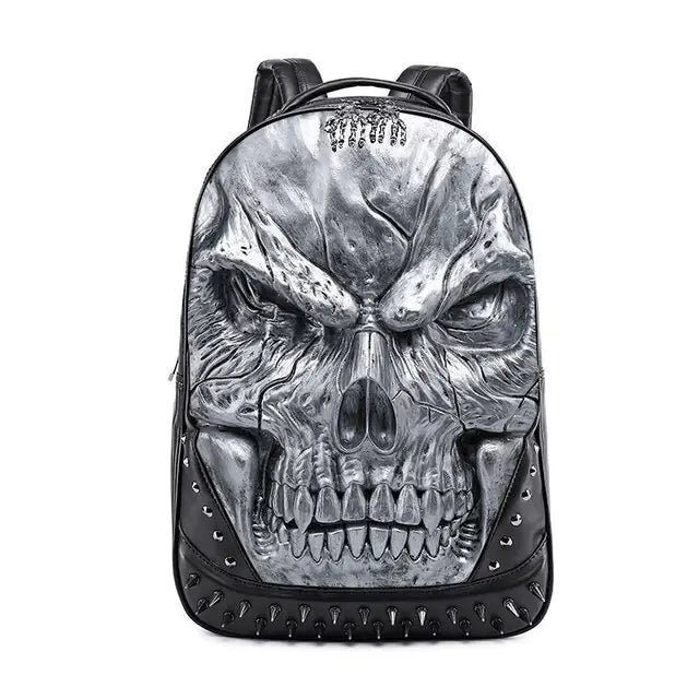 Original From Factory Skull Face Leather Backpacks