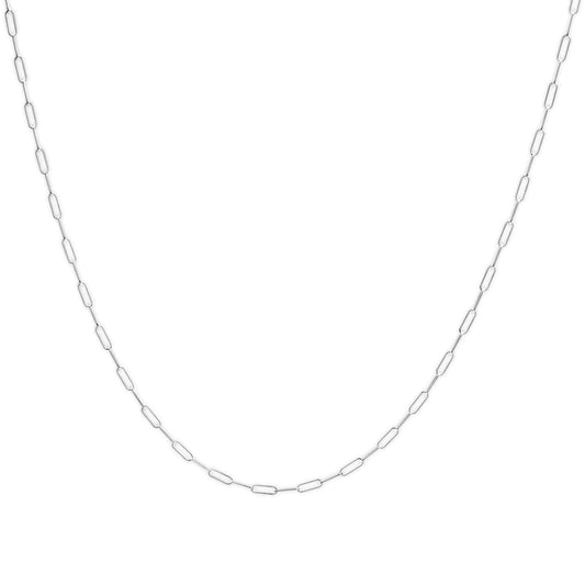 Solid 14K Gold 2.5mm Paperclip Chain Necklace