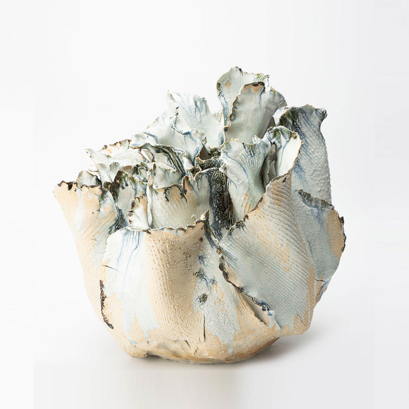 Ancient Style Ceramic Sculpture Display Sample Room Homestay Lobby Flower Arrangement Desktop Handmade Vase