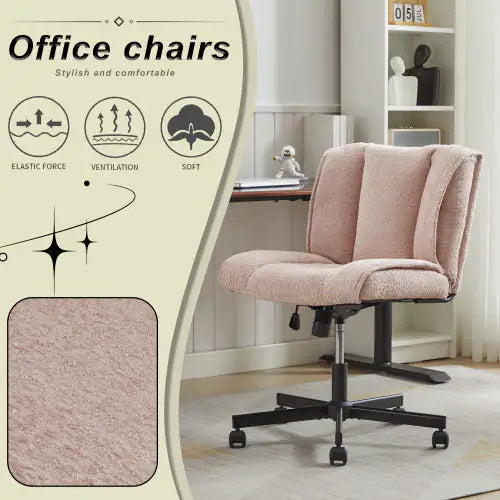 Adjustable And Swivel Computer Chair Dressing Chair Pink
