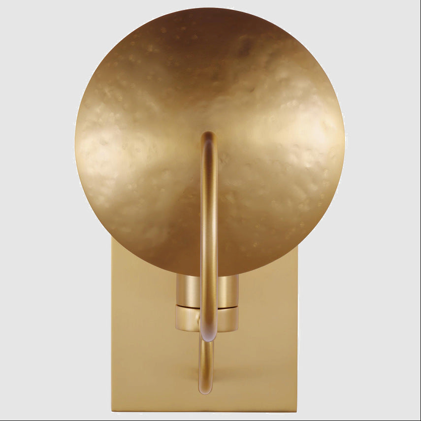 American Light Luxury Copper Glass Bedroom Living Room Wall Lamp