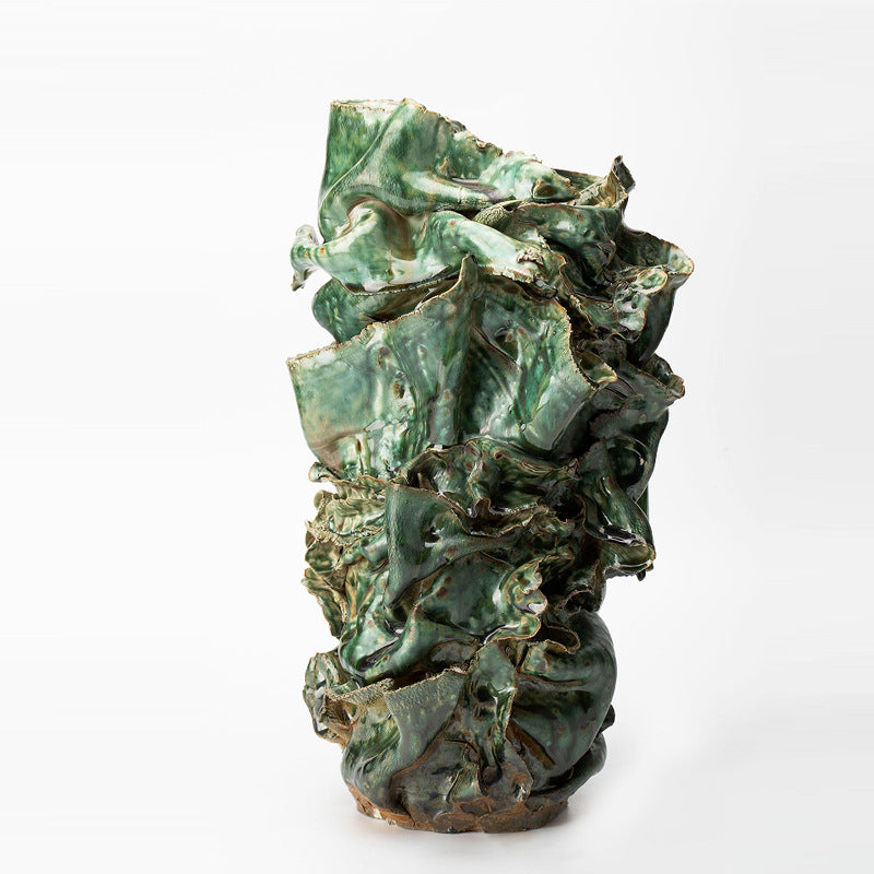 Ancient Style Ceramic Sculpture Display Sample Room Homestay Lobby Flower Arrangement Desktop Handmade Vase