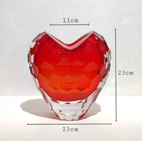 Creative Heart-Shaped Cross-Section Vase Home Model Living Room Tabletop F