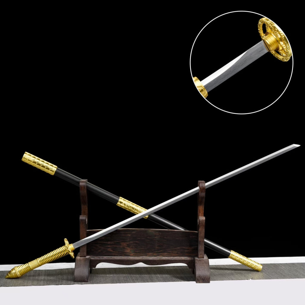 Ancient-Style Integral Tang-Style Sword, Long Sword, Manganese Steel Sword Blade, Han-Style Sword, Tang-Style Horizontal Saber, Cold Weapon Unsharpened