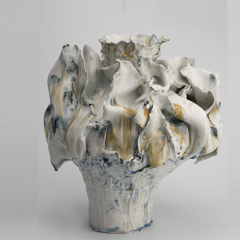 New Chinese-style Handmade Sculpted Ceramic Vase Ornament