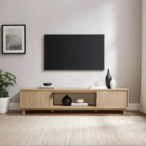 Modern Fluted-Door Minimalist TV Stand