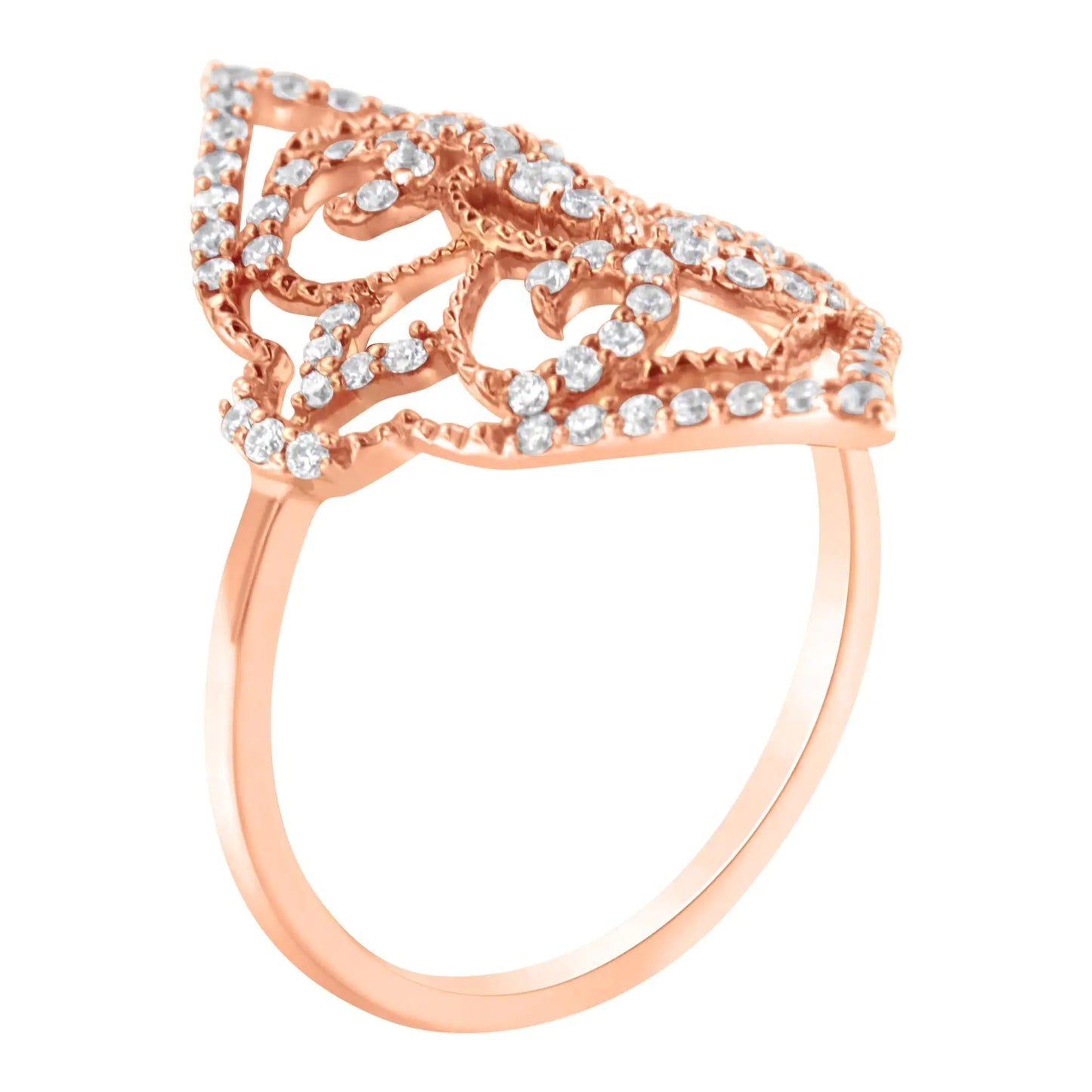 10K Rose Gold Diamond Cocktail Ring