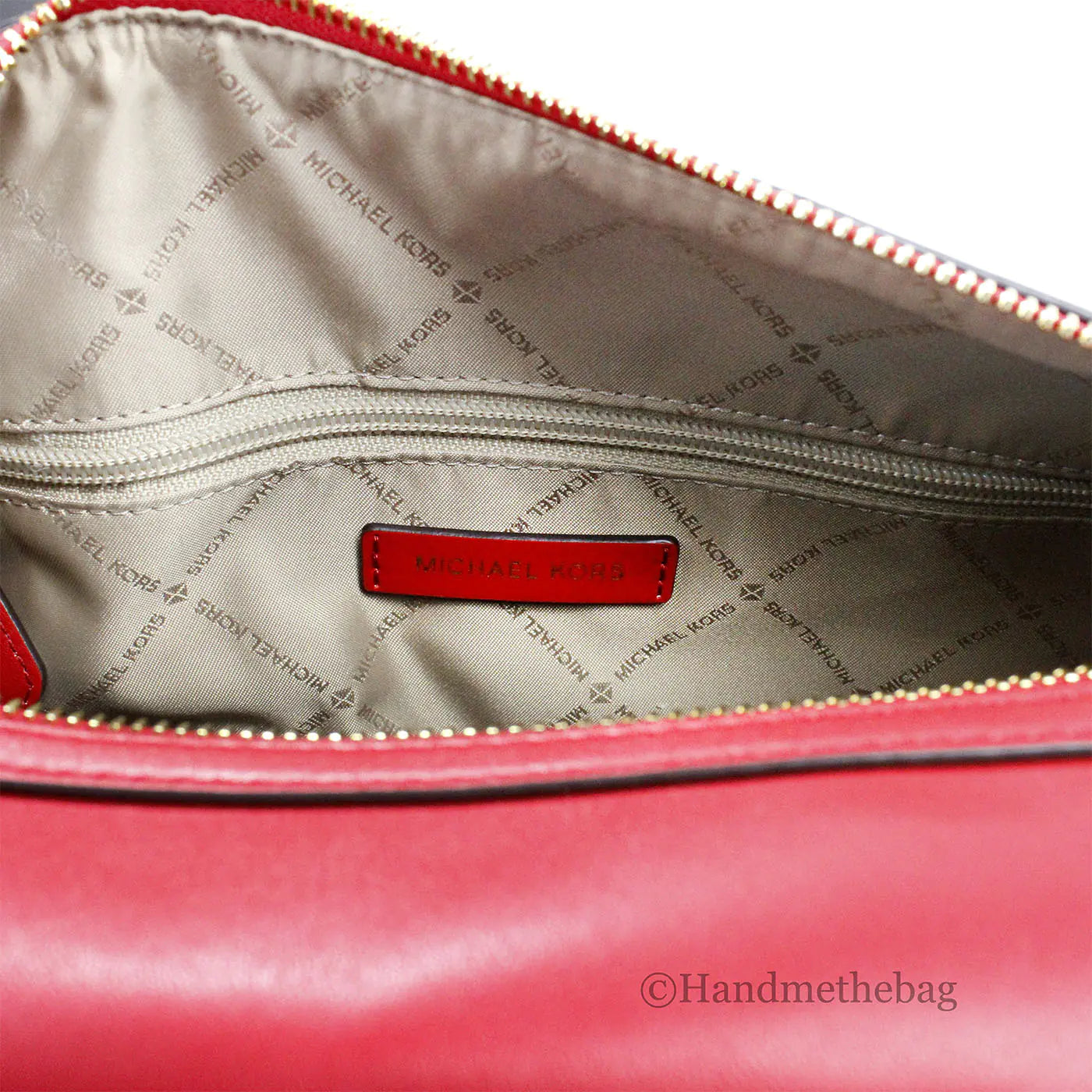 Michael Kors Travel Medium Bright Red Signature PVC Duffle Bag