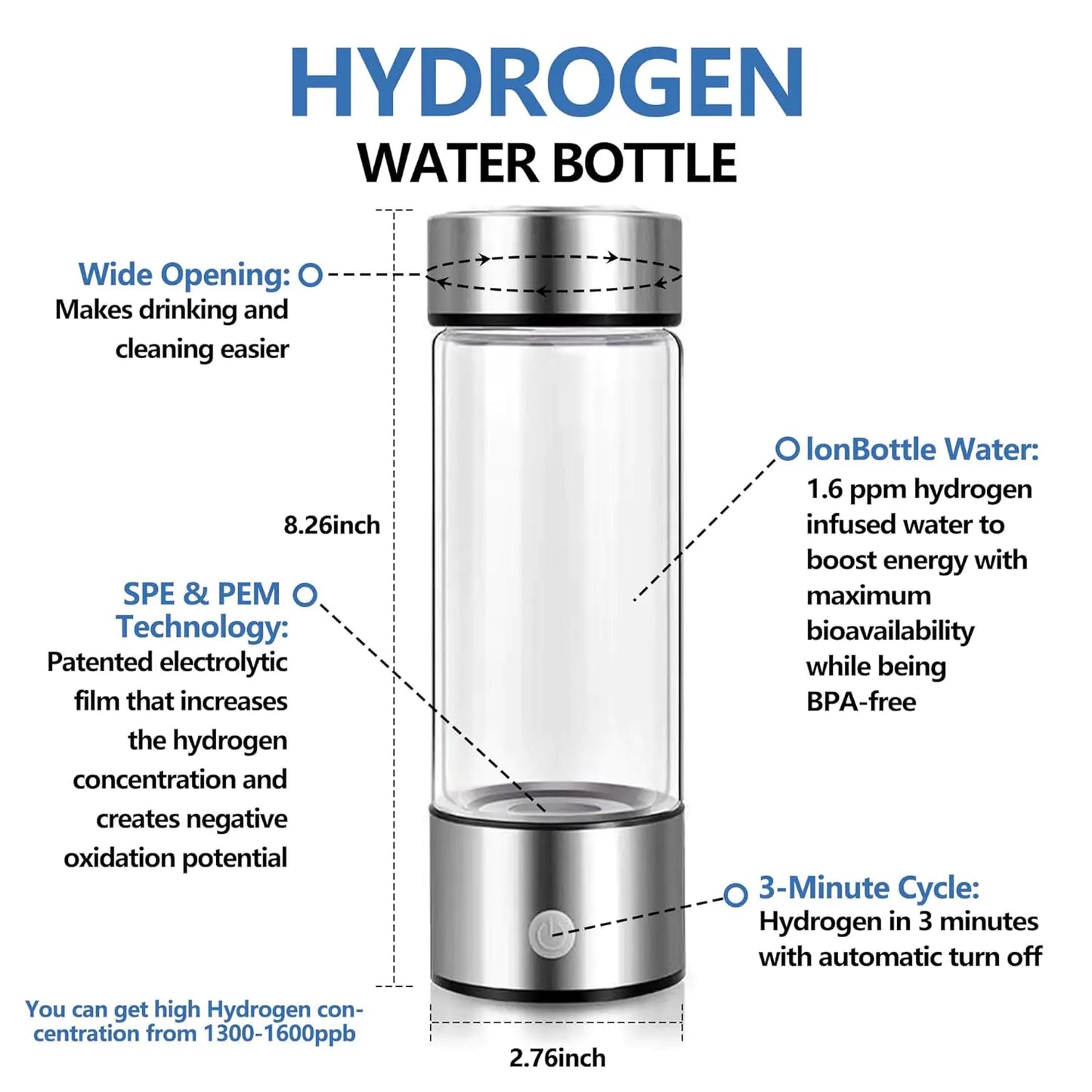 Portable Hydrogen Water Generator