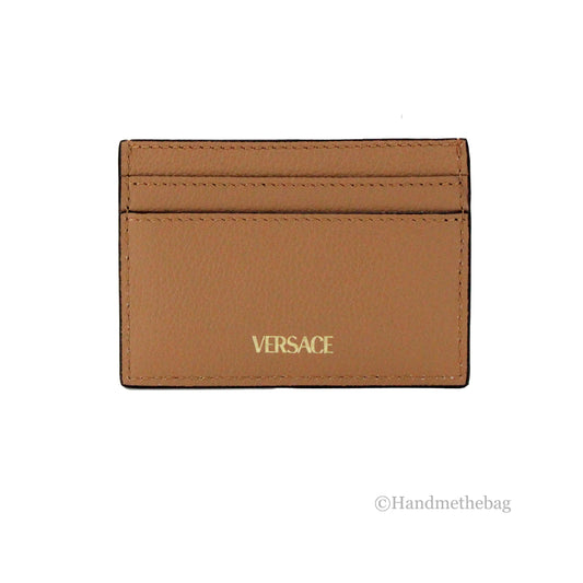 Versace Mini Medusa Brown Grainy Leather Card Case