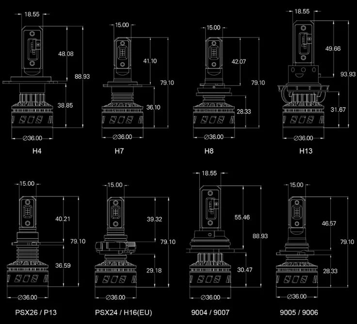 LED Car Headlights Water Proof