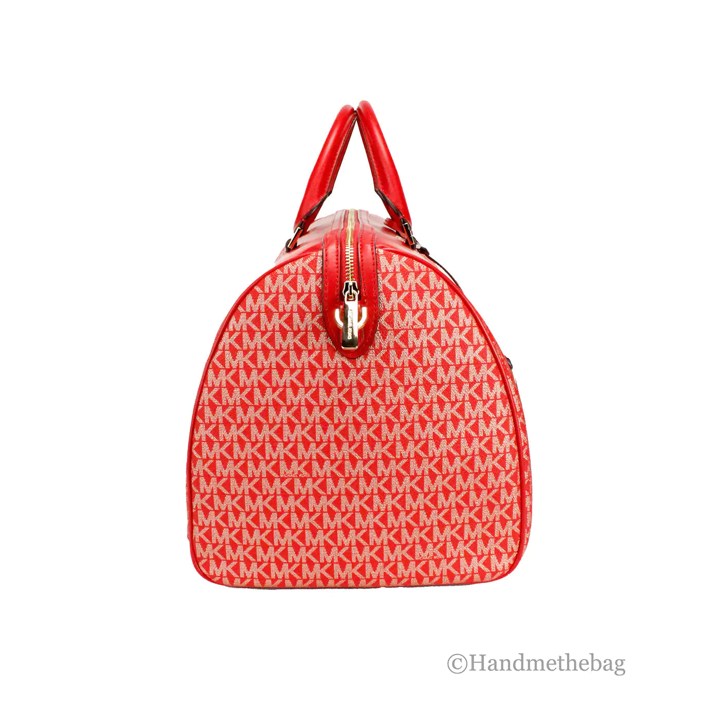 Michael Kors Travel XL Bright Red Top Zip Duffle Bag