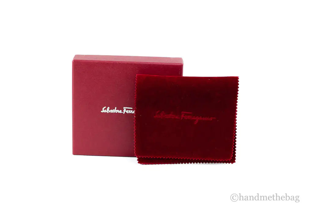 Salvatore Ferragamo Pomegranate Reversible Double Gancini Hook Leather Bracelet