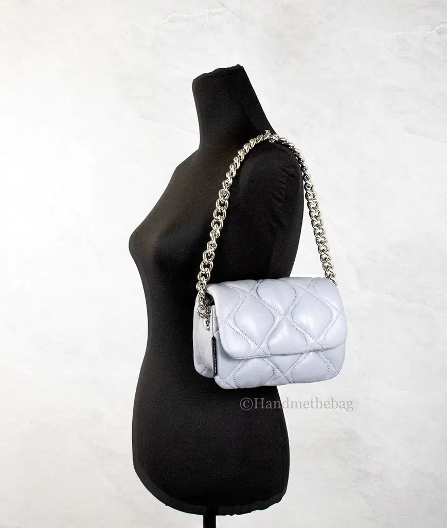Genuine Marc Jacobs Small Rock Grey Quilted Leather Crossbody Bag