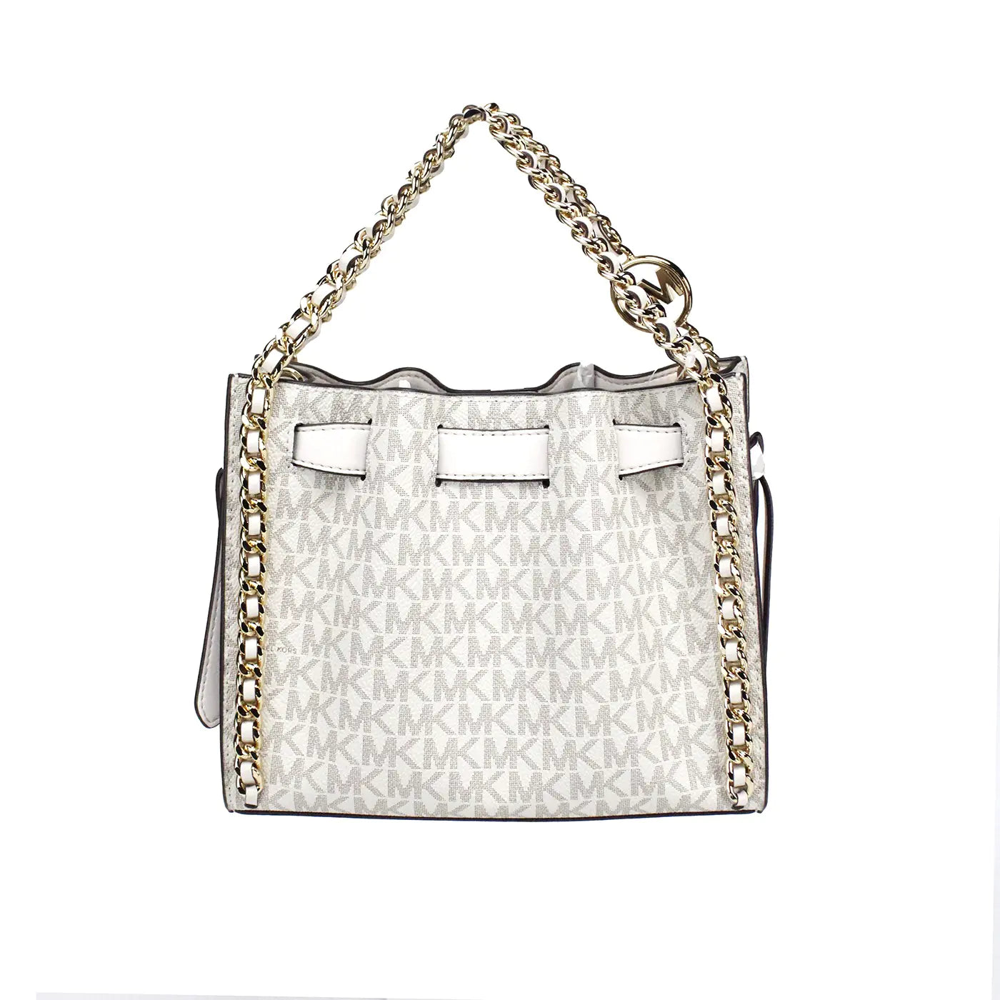 Michael Kors Mina Belted Cream PVC Chain Crossbody Bag