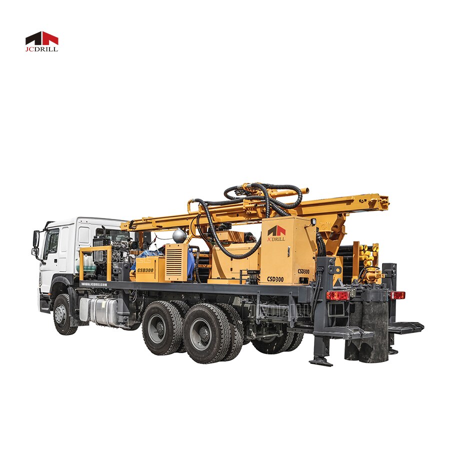 300m deep multifunctional truck mounted bore hole water well drilling machine