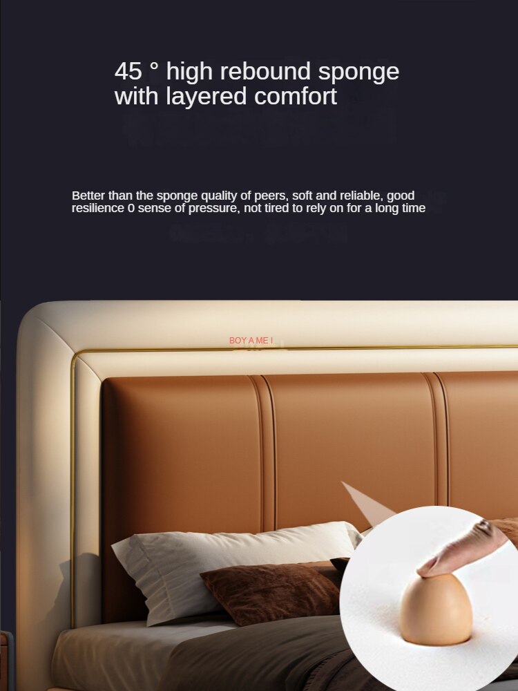High-end luxury leather bed