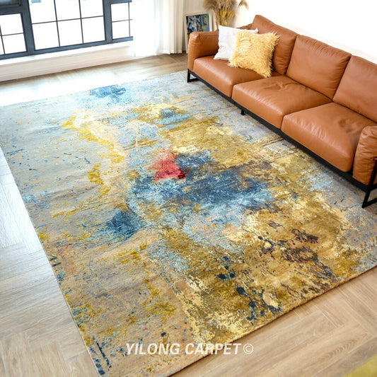 Oversize Handwoven Wool Area Rug Colorful Eco Friendly Villa Carpe
