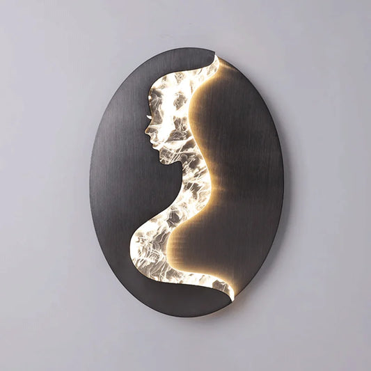 Designer Abstract Girl Face Modeling Wall Lamp