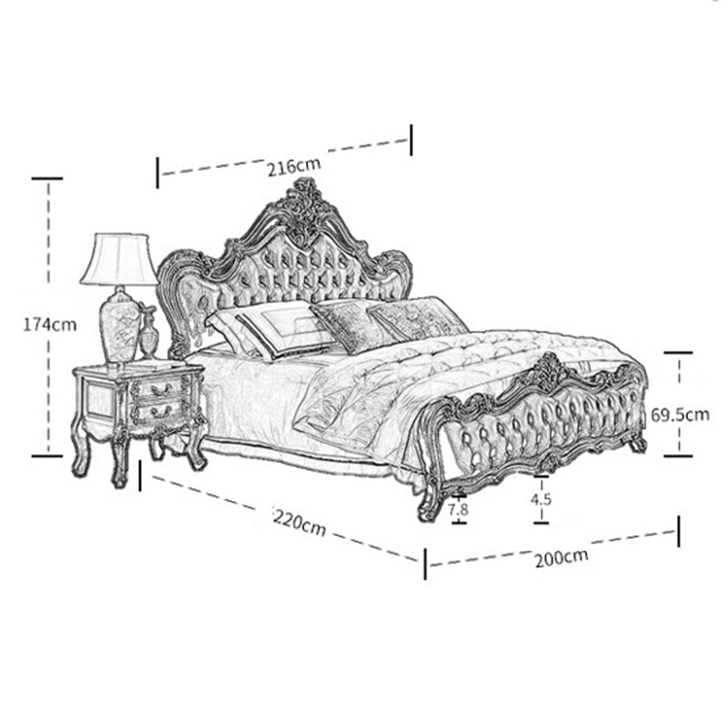 European-style Solid Wood Bed 1.8m