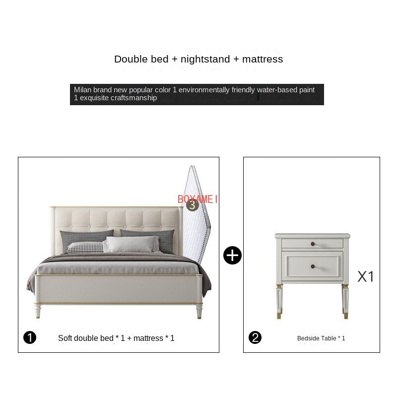 American luxury solid bed